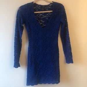 Forever 21 blue lace bodycon dress christmas